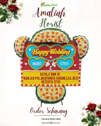 Karangan Papan Bunga Pernikahan di Adisana
